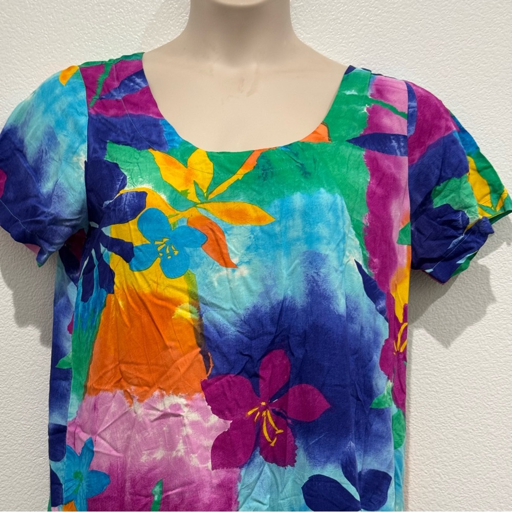 Jams World Blue Green Ruffled Mini Dress - Picture 2 of 7